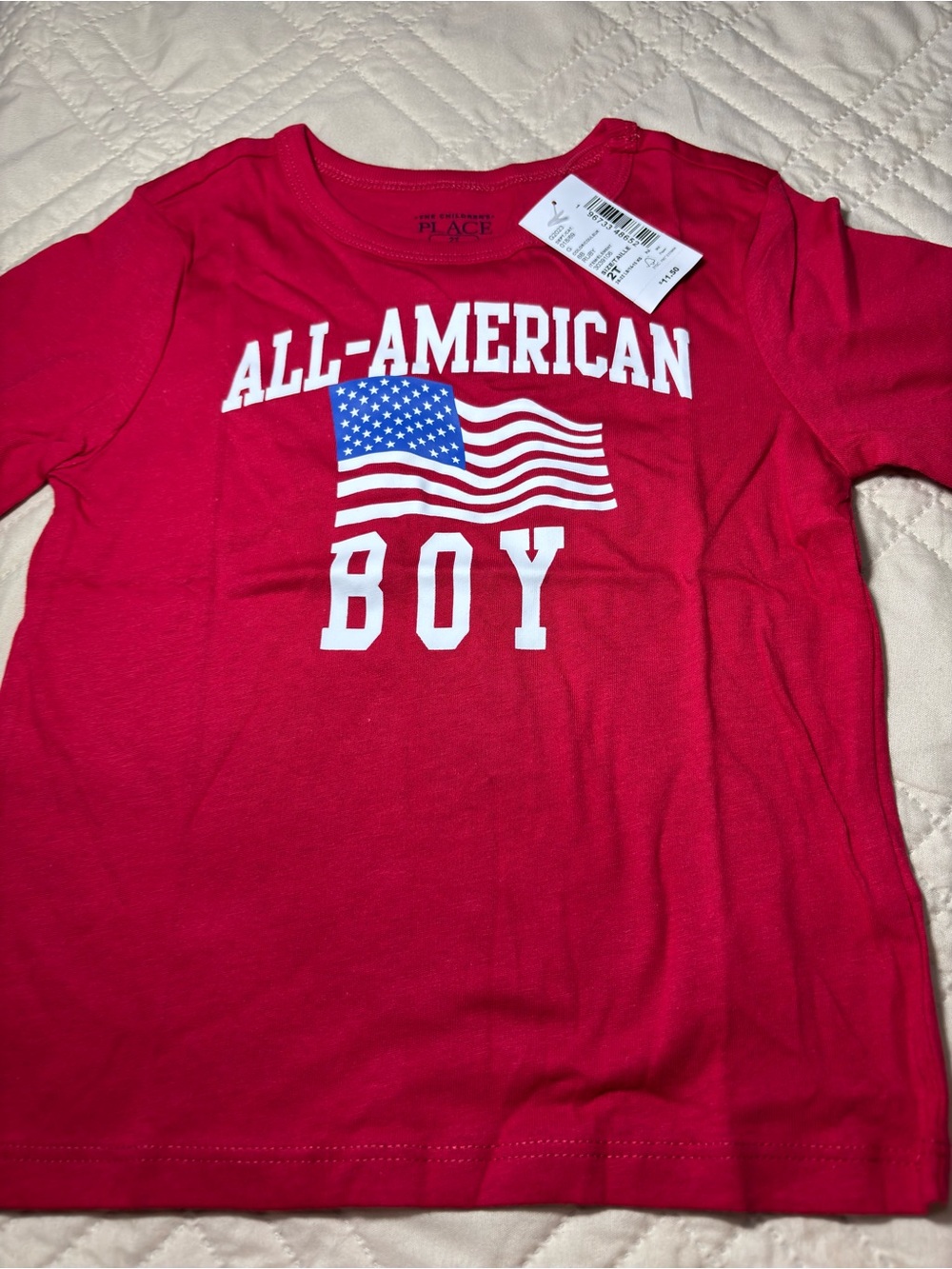 Children's Place 2T All-American Boy Red Tee